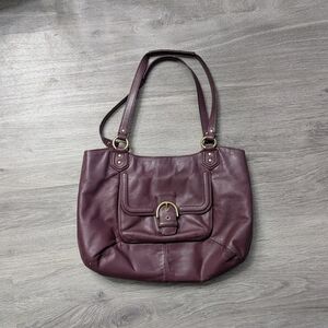 Coach Deep Burgundy Leather Shoulder Bag